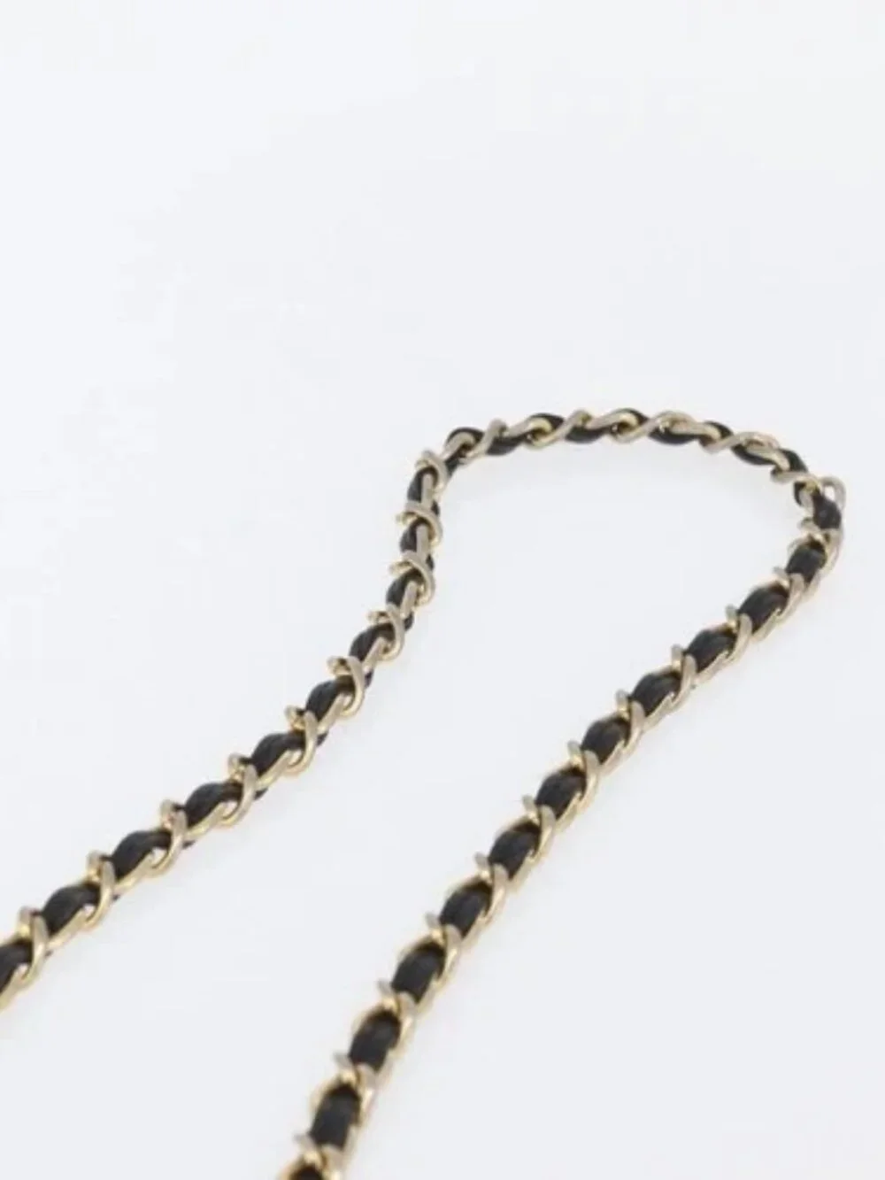 CHANEL Chain Choco Bar Shoulder Bag Suede Black Gold CC Auth LNZ606A